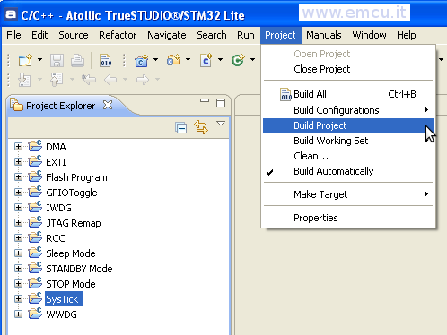 atollic truestudio smaple code to compile